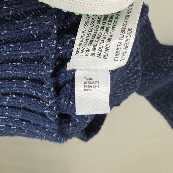 Cat & Jack Sweater Toddler Boys 2T Blue Shawl Neck Collar Cable Knit Pullover - Picture 6 of 8